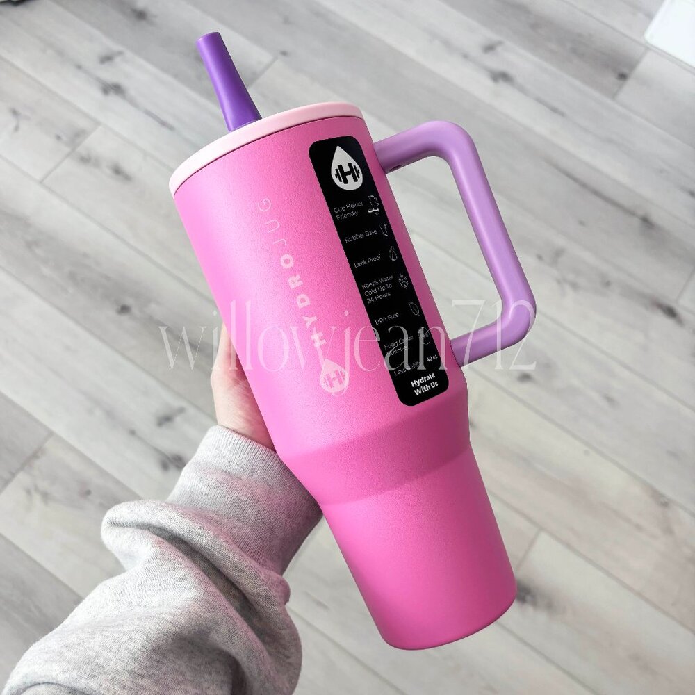 “Pink Sugar" Color Block HydroJug 40oz Traveler Tumbler